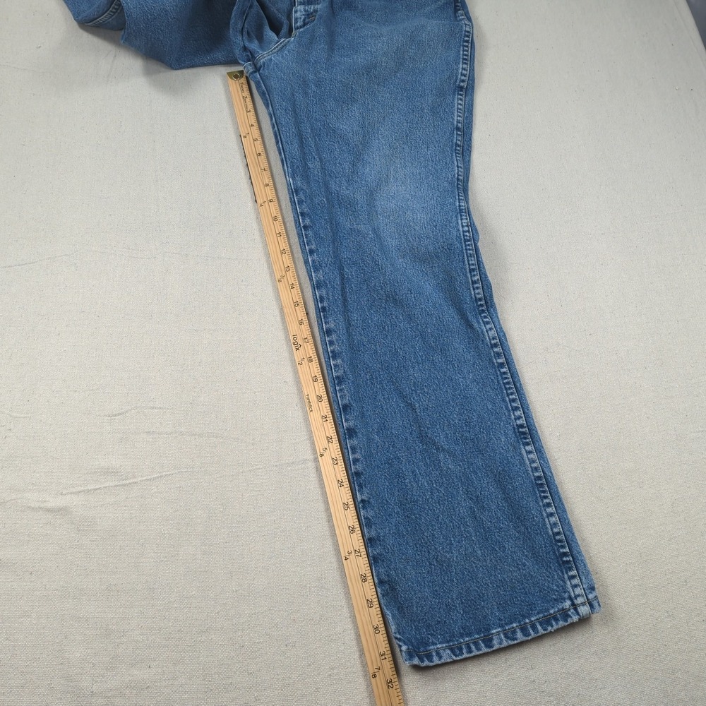 Wrangler Jeans Mens 38x32 Blue George Strait Cowboy Cut Western Distressed 936 - Picture 4 of 15